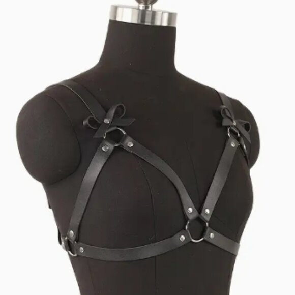 PU Leather Bow Detail Harness Belt main image 4